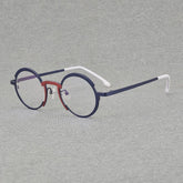 Aishia Titanium Round Glasses Frame Round Frames Southood Dark Blue